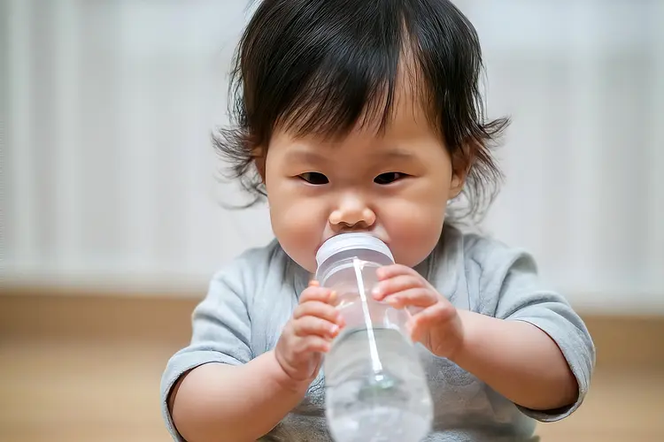 baby staying hydrated with water