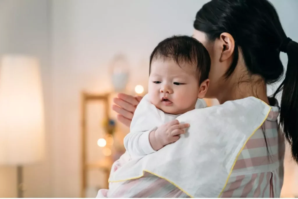 burping baby